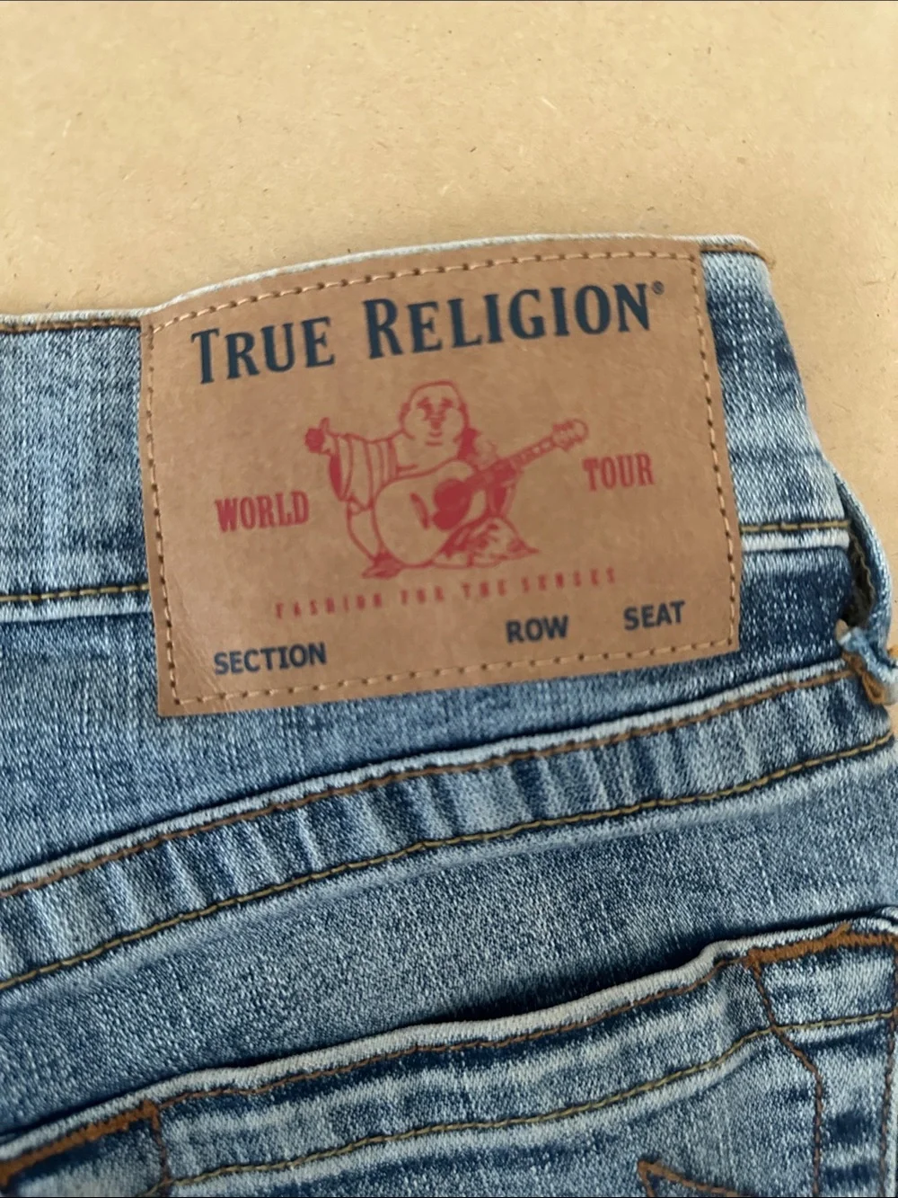 True Religion Geno Relaxed Slim Jeans Blue Medium Wash No Flap Size 27 Men's